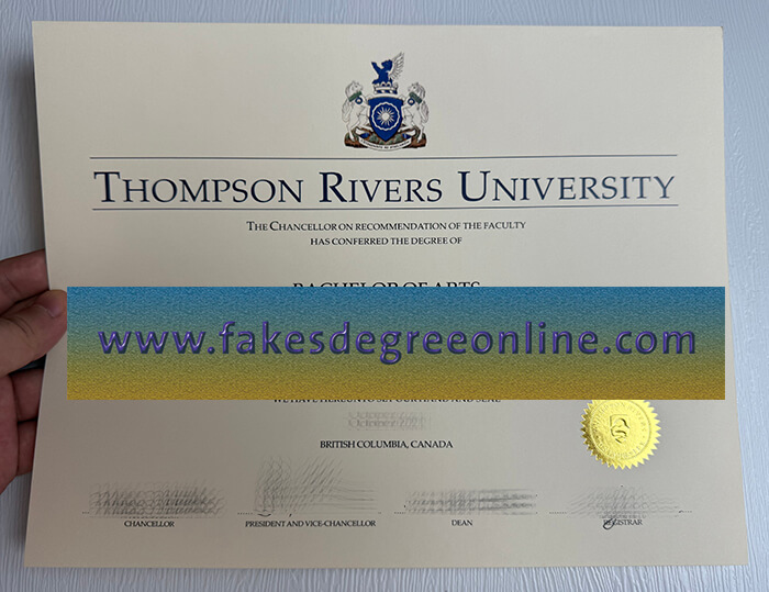 Buy Thompson Rivers University fake diploma.