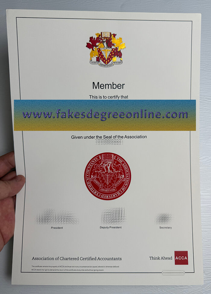 Buy Association of Chartered Certified Accountants fake certificate.