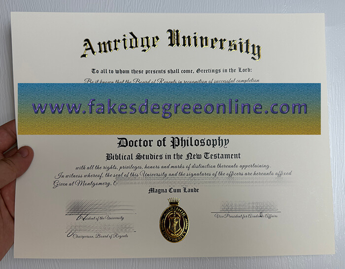 Get Amridge University fake diploma online.