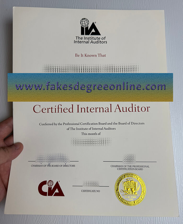 Buy Certified Internal Auditor fake certificate.
