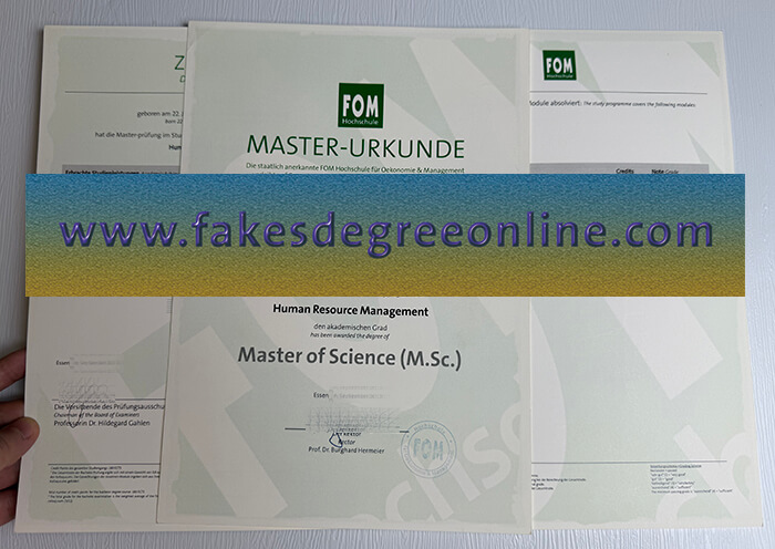 Get FOM Hochschule fake certificate online.