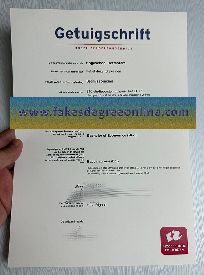 Buy Hogeschool Rotterdam fake certificate online.