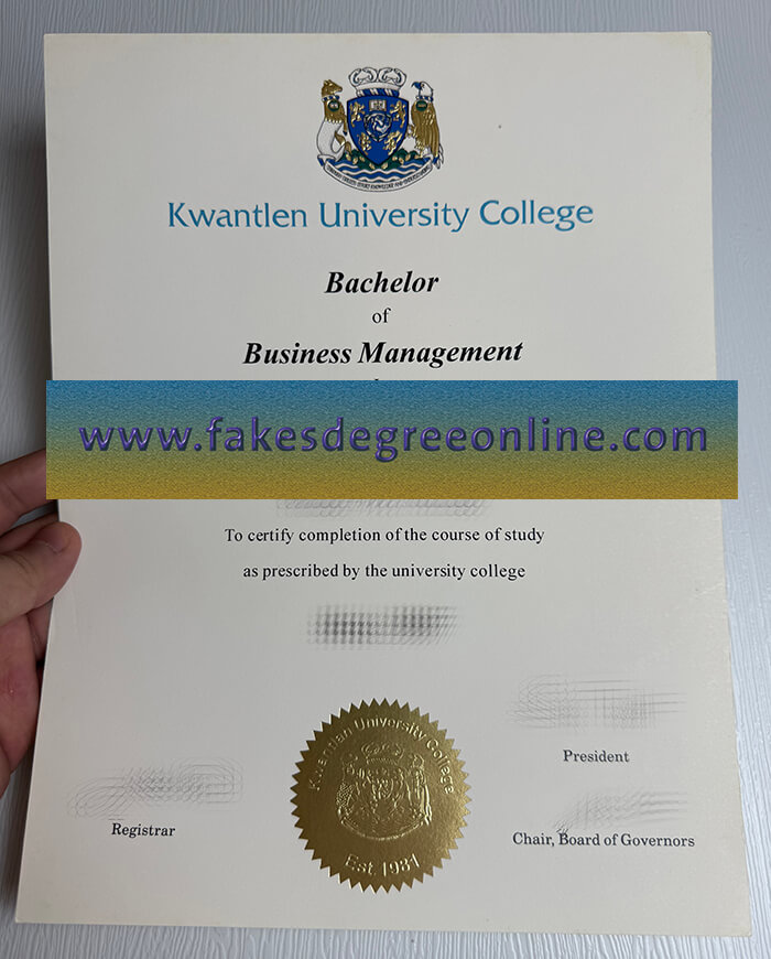 Buy Kwantlen University College fake certificate.