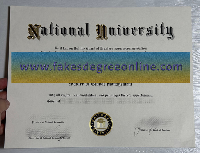 Buy National University fake diploma online.