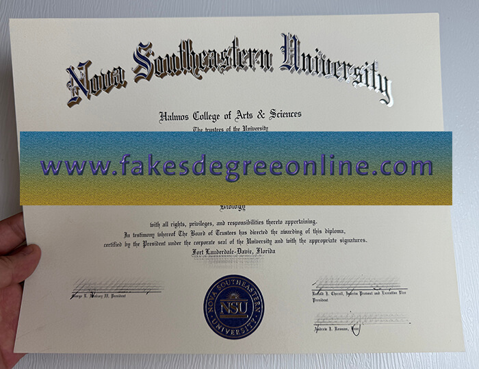 Buy Nova Southeastern University fake diploma, Fake a NSU degree online.