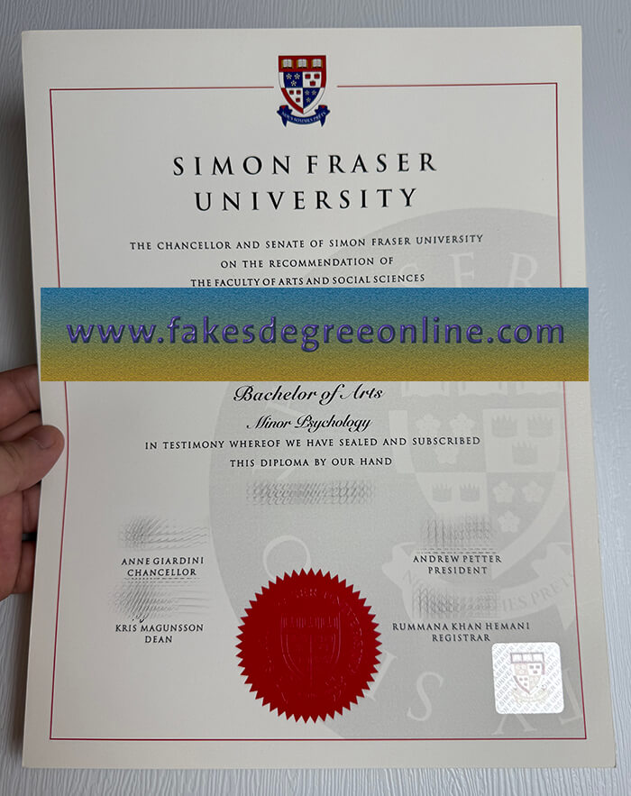 Get Simon Fraser University fake diploma, Fake SFU degree online.