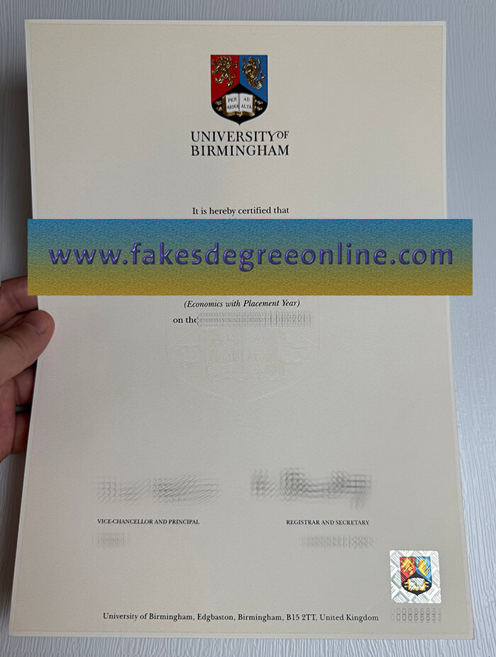 Buy University of Birmingham fake diploma, Fake degree in UK.