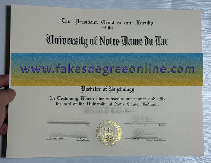 Buy University of Notre Dame du Lac fake diploma online.