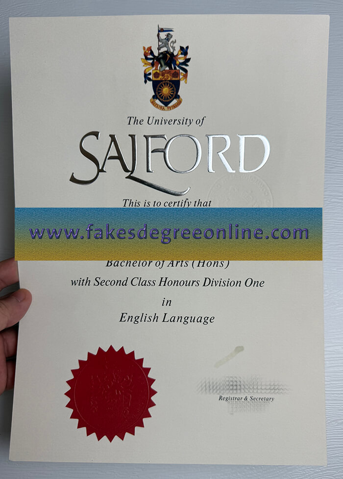 Get University of Salford fake diploma online.