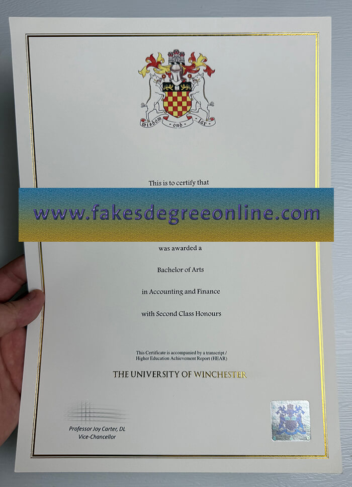 Buy University of Winchester fake diploma online.