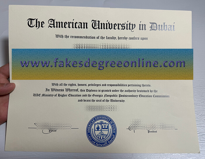 Buy American University in Dubai fake diploma.