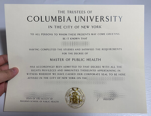 Columbia University diploma