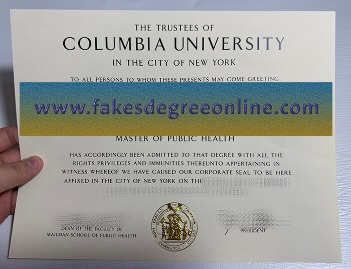 Columbia University diploma