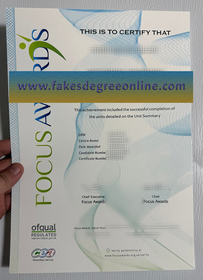 Buy Focus Awards fake certificate online.