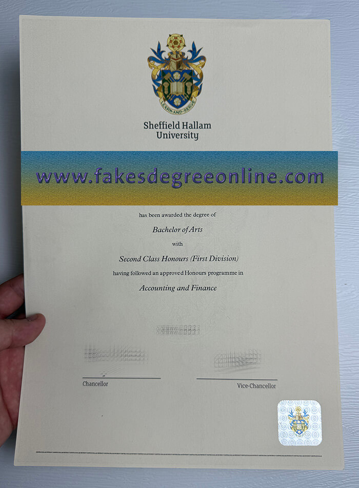 Fake Sheffield Hallam University diploma online.