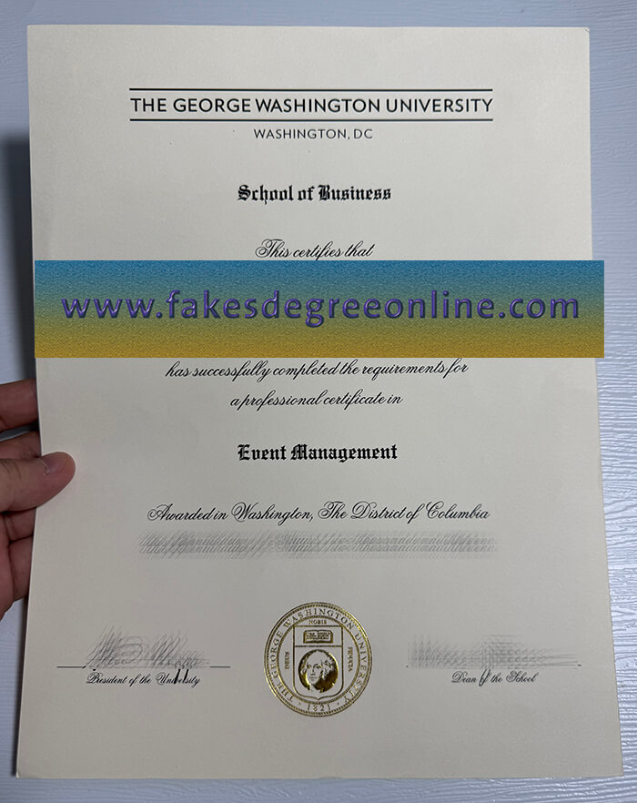 Buy George Washington University fake diploma.