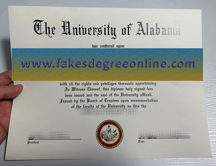 Buy University of Alabama fake diploma online.