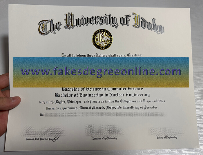 Get University of Idaho fake diploma online.