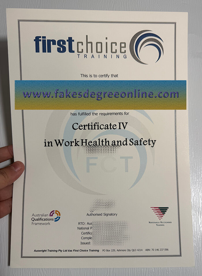 Get a First Choice Training fake certificate online.
