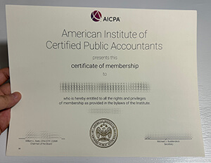 Fake AICPA certificate