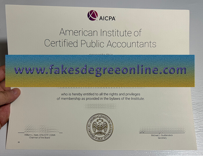 AICPA certificate, AICPA degree