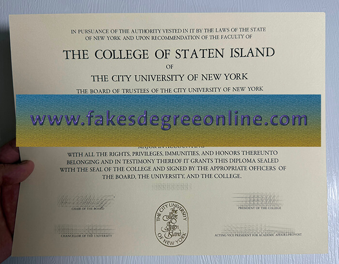 College of Staten Island diploma