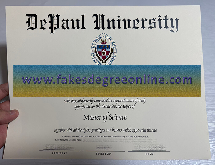 Fake Depaul University diploma