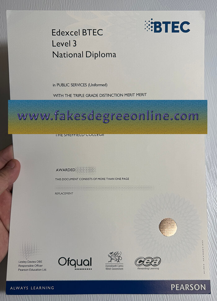 Buy Edexcel BTEC Level 3 fake diploma