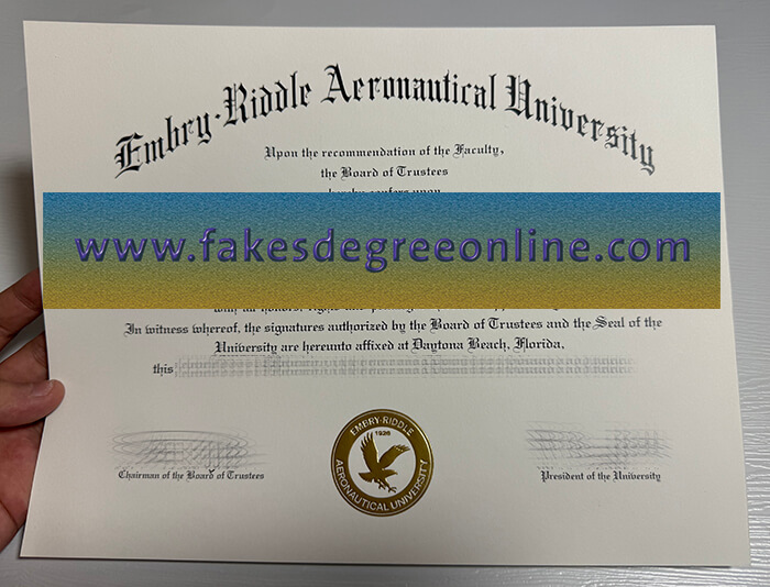Embry Riddle Aeronautical University diploma