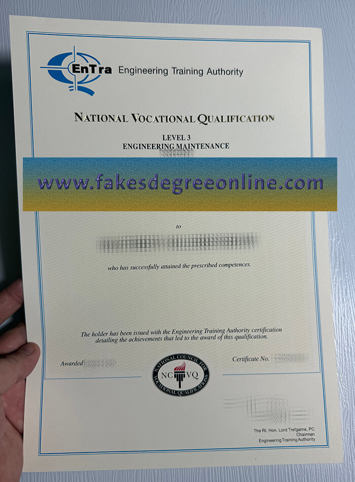 Engineering Training Authority certificate
