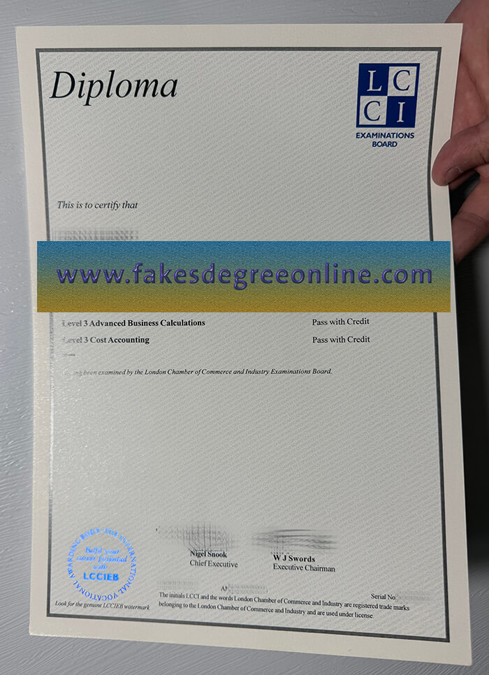 Buy LCCIEB fake diploma