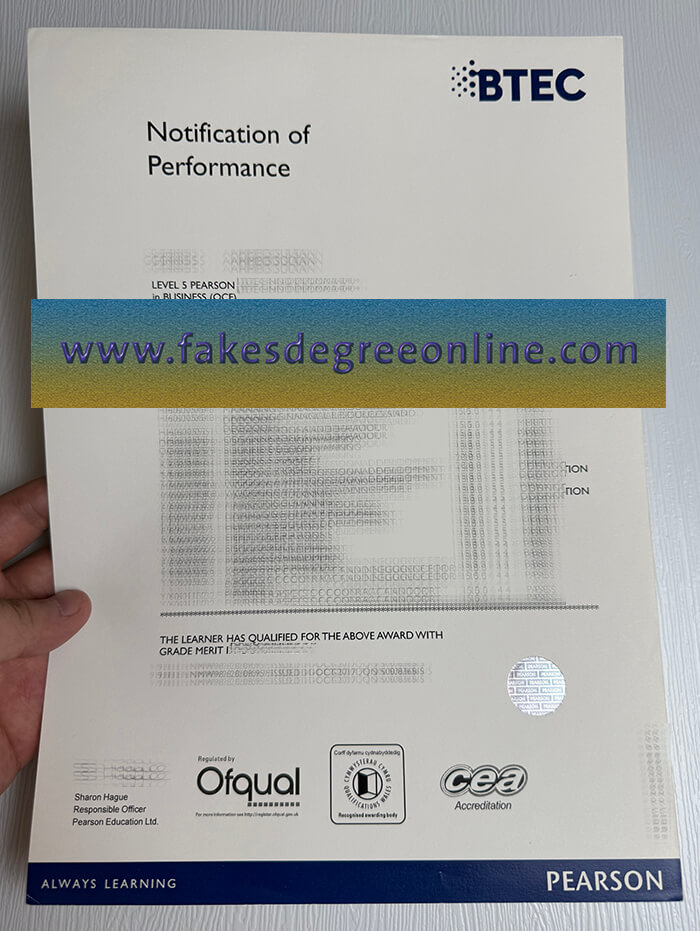 Buy Notification of Performance BTEC fake degree