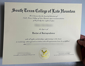 Fake South Texas College of Law Houston diploma