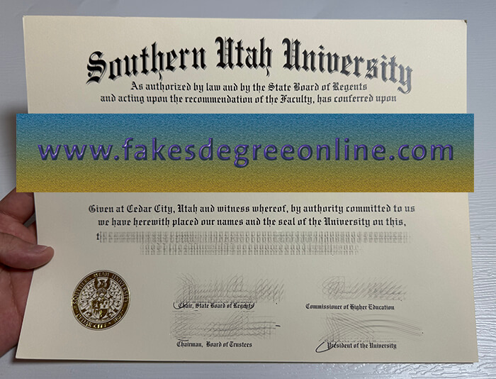 Southern Utah University diploma