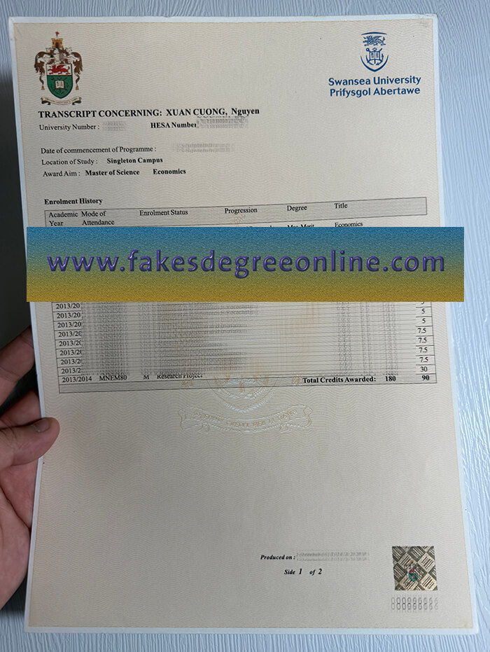 Buy Swansea University fake transcript