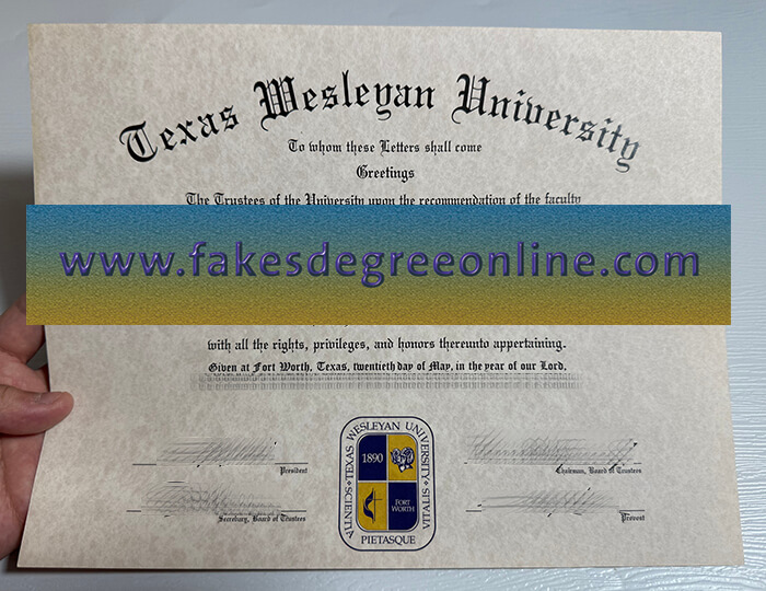 Buy Texas Wesleyan University fake diploma