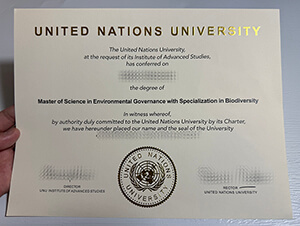 Fake United Nations University diploma