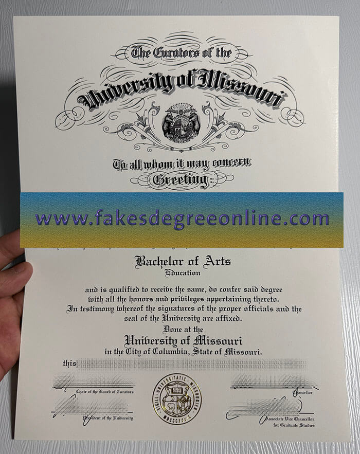 University of Missouri diploma