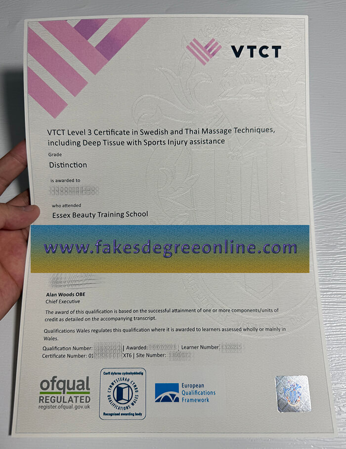VTCT certificate