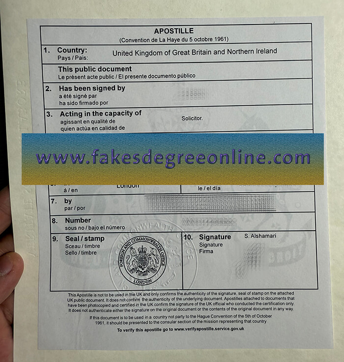 Get a Apostille fake certificate