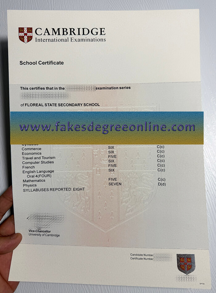 Buy Cambridge International Examinations SC fake certificate