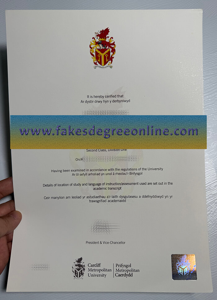 Buy Cardiff Metropolitan University fake diploma