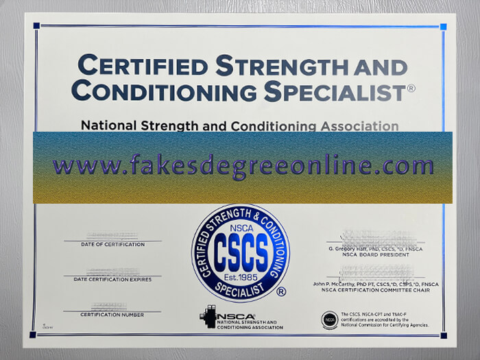 Buy Certified Strength and Conditioning Specialist fake certificate