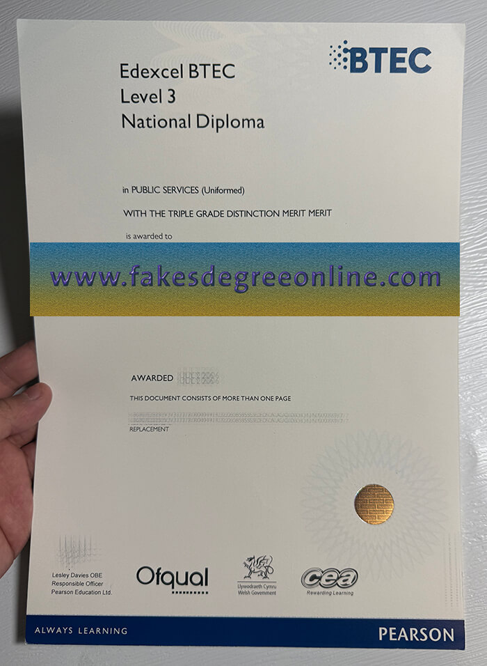 Get Edexcel BTEC Level 4 National fake diploma