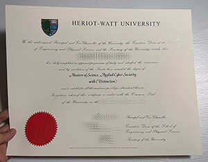 Fake Heriot-Watt University diploma