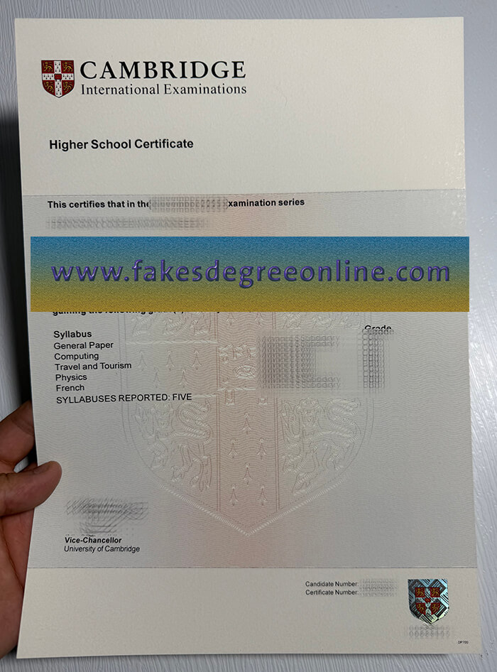 Get Cambridge International Examinations HSC fake certificate