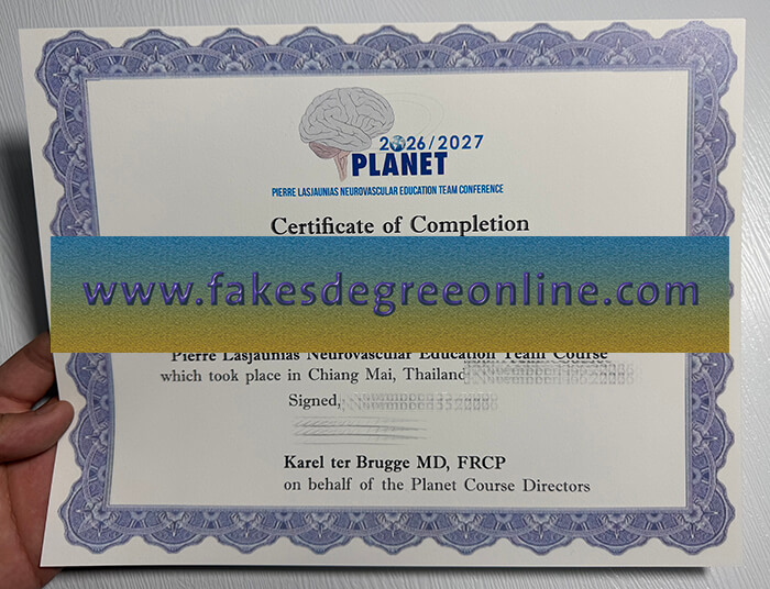 Buy PLANET Conference fake certificate