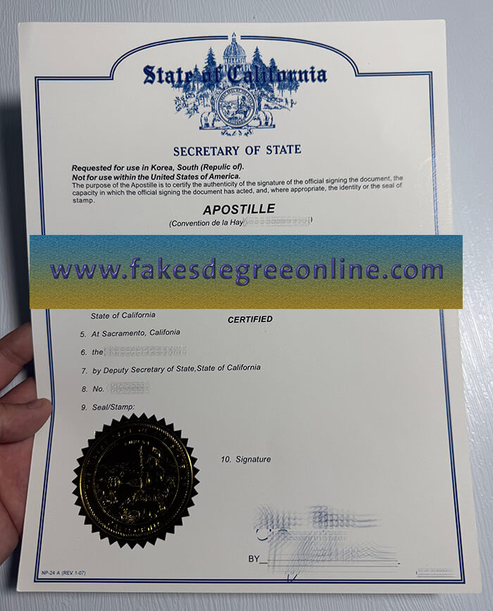 Order State of California Apostille online