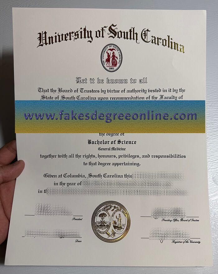 Get a University of South Carolina fake diploma