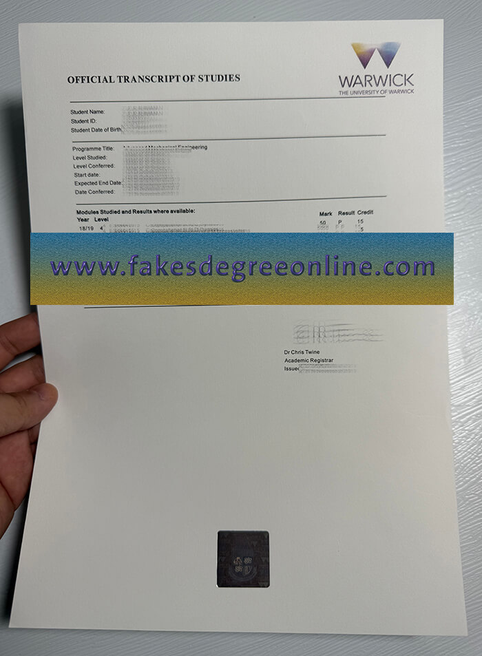 Get University of Warwick fake transcript